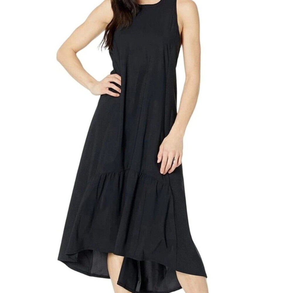 Sweaty Betty Black Explorer Ace Midi Dress Atleasure Slinky Size L